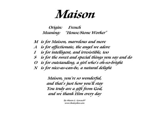 maisons meaning.